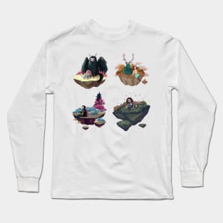 Beautiful fantasy art floating land Long Sleeve T-Shirt